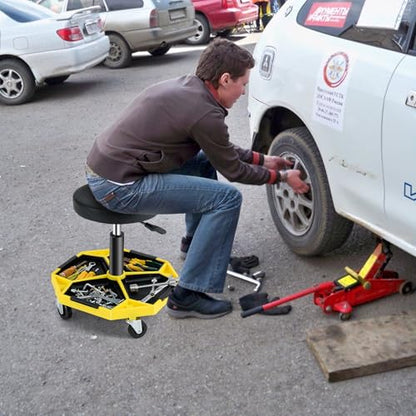 Adjustable Mechanic Rolling Stool