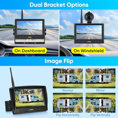 Solar Wireless Magnetic Backup Camera with 7 Inch 1080P Monitor System