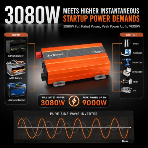 3080W Pure Sine Wave Power Inverter 12V to 110