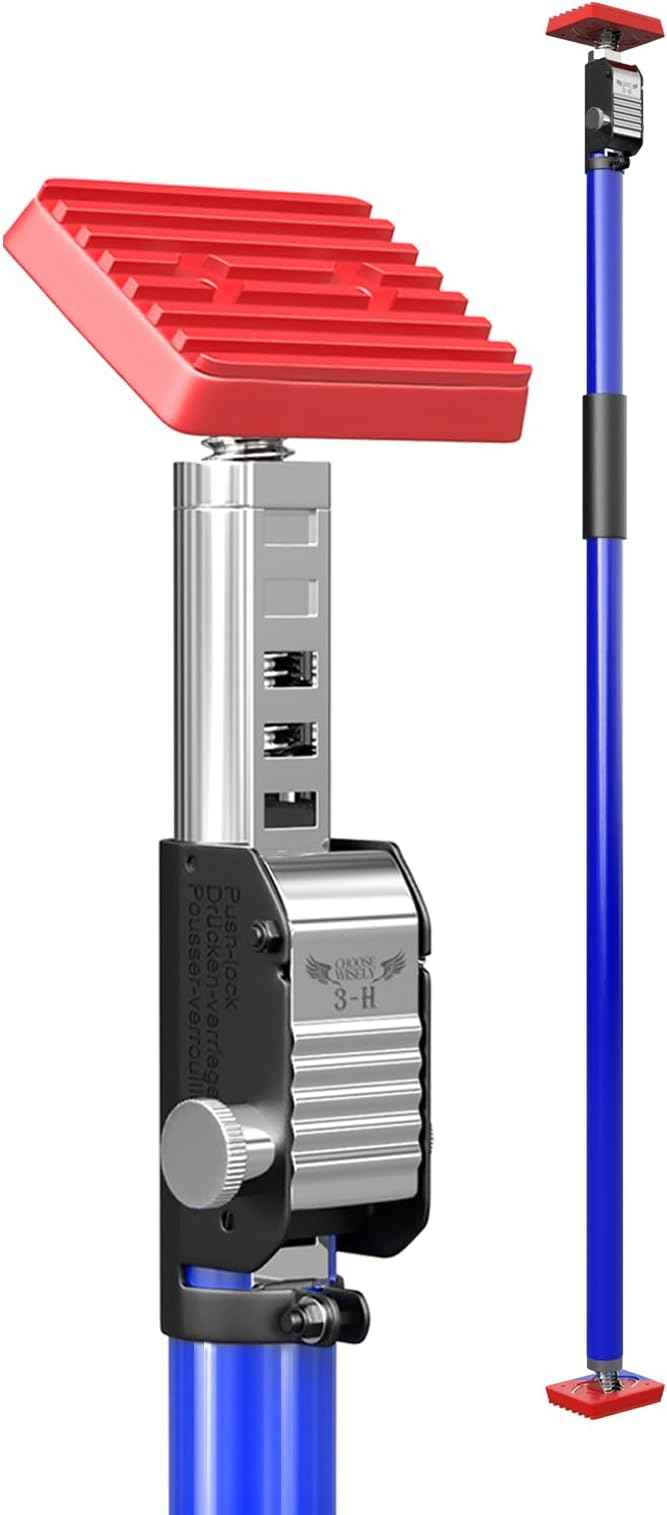 3-H Truck Cargo Bar, 43"-77" Adjustable Support Pole All Metal,Cabinet Jack,Truck Bed Divider with Self-Locking Spring Ratchet - Load Lock Bar for Vans, SUVs & Trucks,Blue,1pc