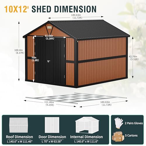 10x12 Ft Outdoor Storage Shed