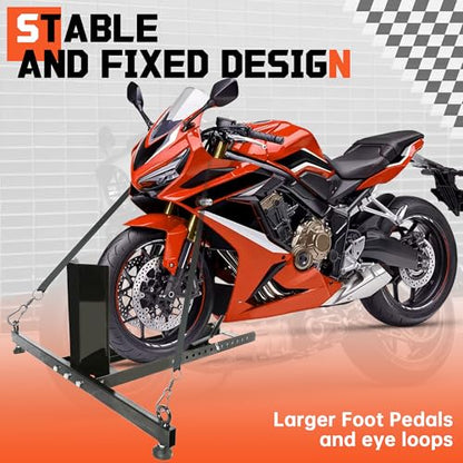 Adjustable Motorcycle Wheel Chock Stand Upright 1800lb Capacity