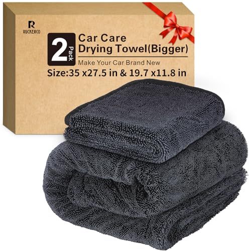2 Pack 1300GSM Microfiber Car Drying Towel
