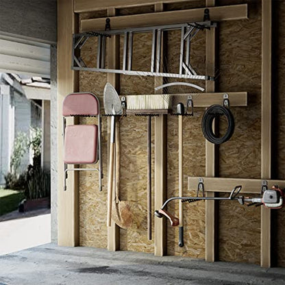 Garage Hooks 11.8" Long with 2 Extension Storage Straps (4 Count)