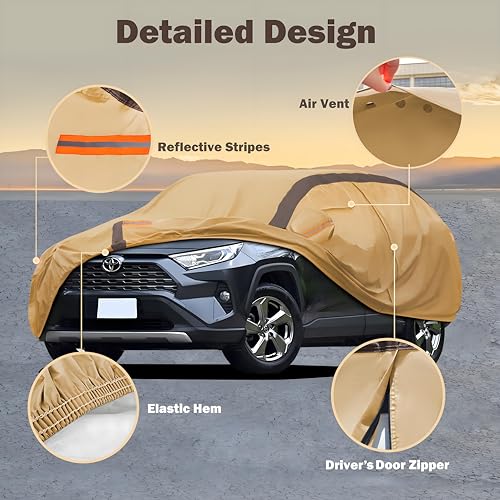 RAV4 Car Cover Waterproof All Weather Compatible with Toyota RAV4