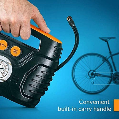 AC DC Power Supply Portable Air Compressor Pump with Analog Display to 100 PSI for Home