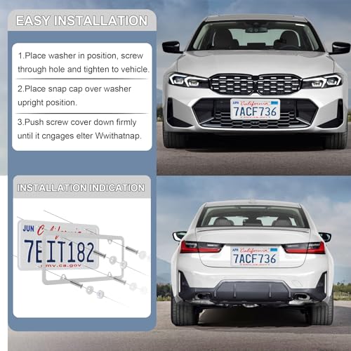 4 Holes Stainless Steel License Plate Frames