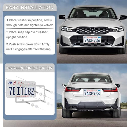 4 Holes Stainless Steel License Plate Frames