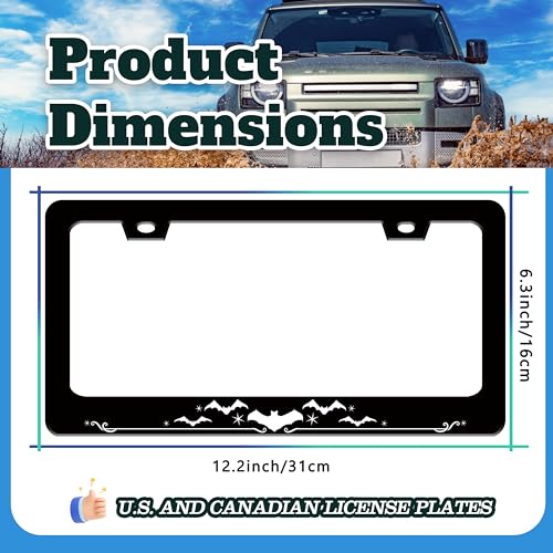 Funny Bat Gothic Style License Plate Frame Stainless Steel 6.3 X 12.2 Inch