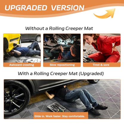 Upgraded Rolling Creeper Mat for Mechanics