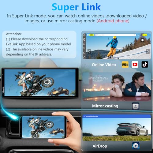 W903S CarPlay Android Auto Screen with 3 Channel Dash Cam