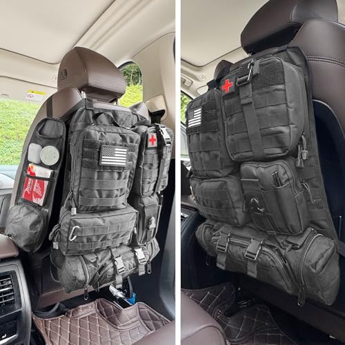 7 PACK Tactical Seat back organizer Truck organizer With 6 Detachable Pouches Universal For Car Truck Ford Jeep Military
