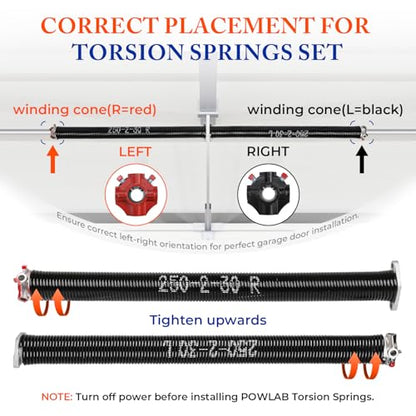 Pair of 2" Garage Door Torsion Springs