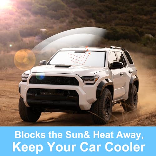 Sun Shade for Toyota 4Runner 2025 2026 Accessories Windshield Sun Shade Window Shade UV Rays Protection Sun Visor Cover with Steering Wheel Sunshade Storage Bag