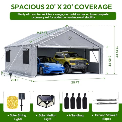 20X20 FT Carports Heavy Duty