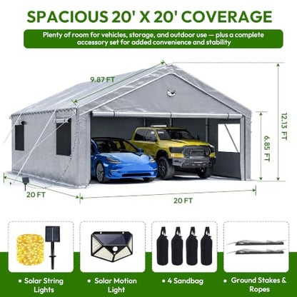 20X20 FT Carports Heavy Duty