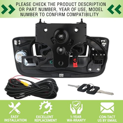 Backup Camera Tailgate Handle Rear View Camera Liftgate Latch Handle with Key Lock Cylinder Black Compatible with 2007