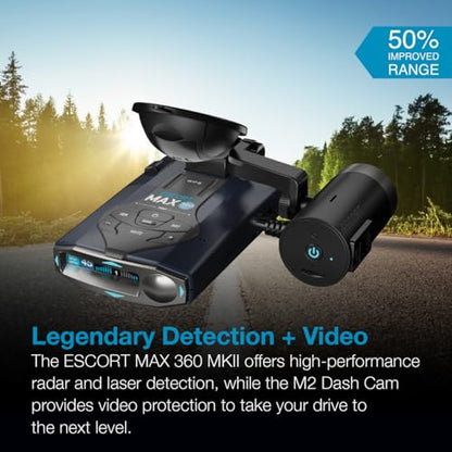 MAX 360 MKII Radar and Laser Detector & Escort M2 Smart Dash Cam (2 Count)