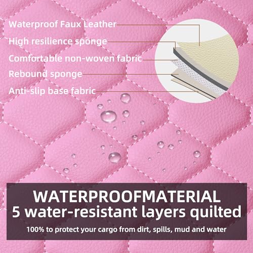 Pink Leather Car Seat Covers Front 2PC Waterproof for Women