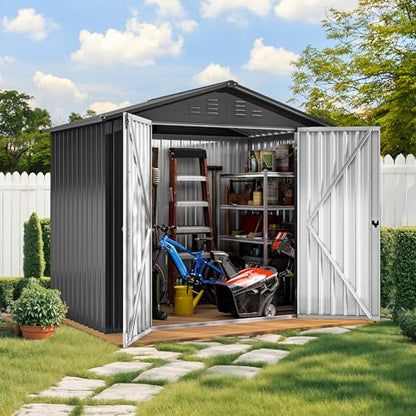 6x4ft Metal Outdoor Storage Shed