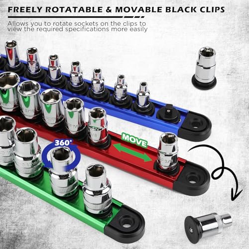 18 Piece Magnetic Socket Holder Organizer Set (18 Count)