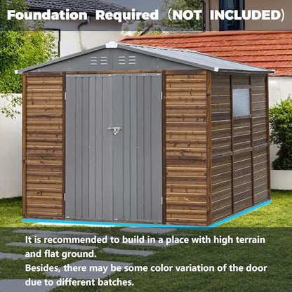 8x8 FT Outdoor Storage Shed with Windows