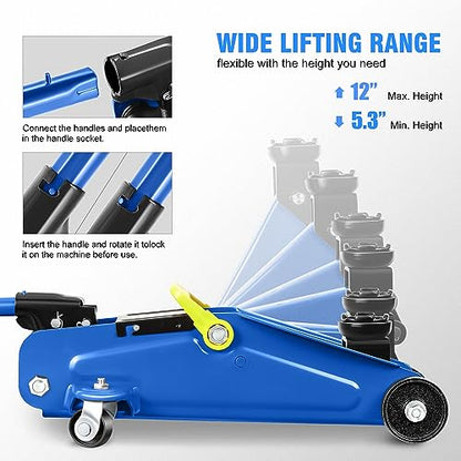 1.5 Ton Car Floor Jack Low Profile Hydraulic Trolley Service