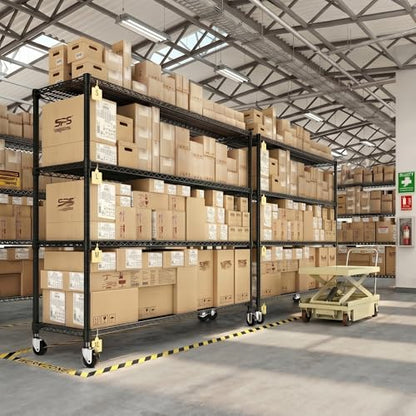 4 Tier Heavy Duty Shelving with Wheels