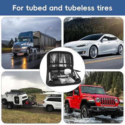 2 Pack Tire Plug Kit with Plugs 36 Pcs for Car