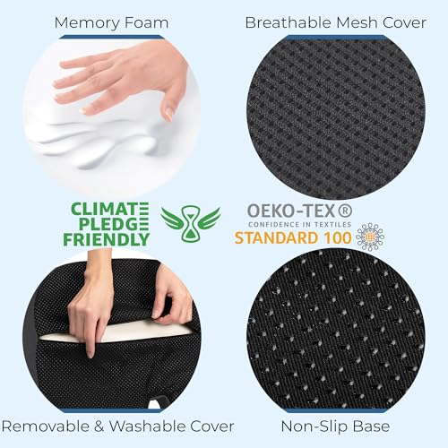 Seat Cushion Memory Foam Chair Cushion for Tailbone Pain Relief