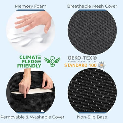 Seat Cushion Memory Foam Chair Cushion for Tailbone Pain Relief