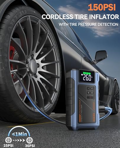 Car Battery Charger Jump Starter with Air Compressor