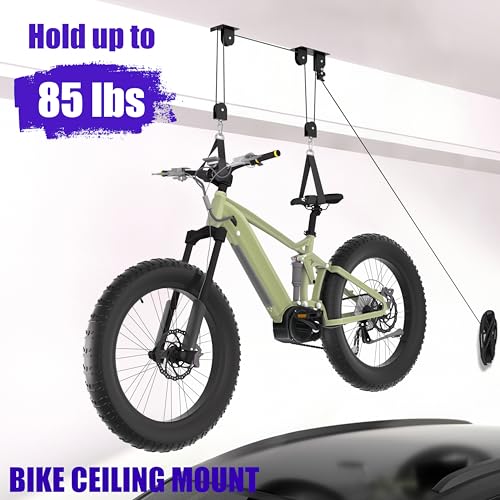 Bike Hoist Heavy Duty Ebike Pulley System for Garage Ceiling