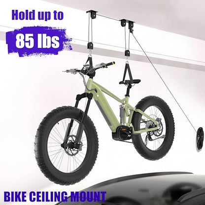 Bike Hoist Heavy Duty Ebike Pulley System for Garage Ceiling