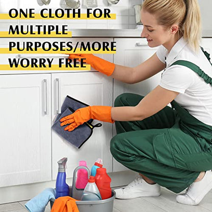 20 Pcs Microfiber Car Drying Towels Microfiber Cleaning Cloth 800 GSM Thick Plush Cleaning Dusting Cloth Auto Detailing Absorbent Towels Rags for Car Household Kitchen Window (20 Count)