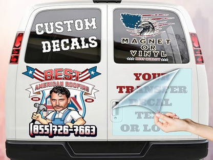 Custom Vinyl Decal or Car Magnet with Personalized Text or Logo