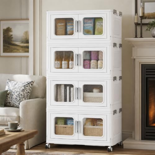 200 Qt Extra Large Stackable Storage Bin with Lids (4 Count)