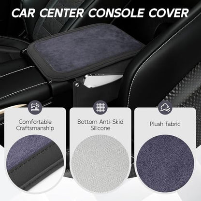 Car Leather Center Console Cover with 2 Storage Bags