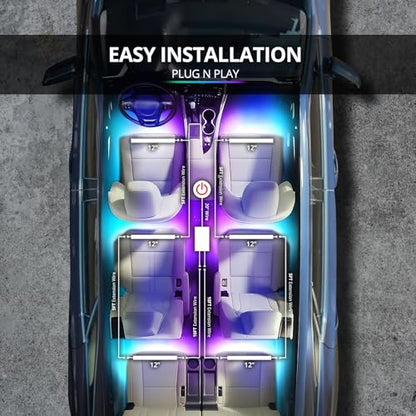 Aura DreamColor Double Glow Interior Truck Lights with App & Remote (6 Count)
