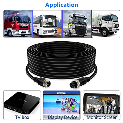 Car Video 4 Pin Aviation Extension Cable 65.6Ft