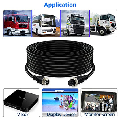 Car Video 4 Pin Aviation Extension Cable 65.6Ft