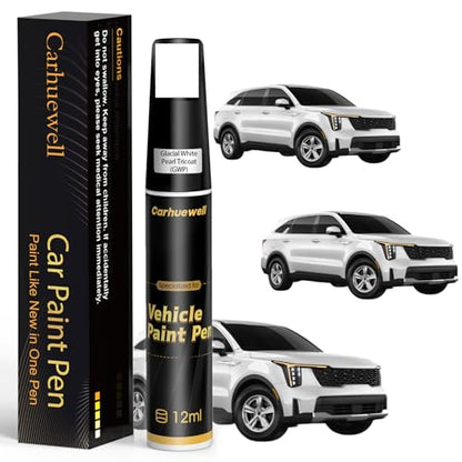 GWP) Glacial White Pearl Tricoat Touch Up Paint Compatible with Kia, Exact Match Car Paint Pen Automotive Scratch Repair Remover Kit Quick & Easy Solution for Vehicle Chips and Nicks