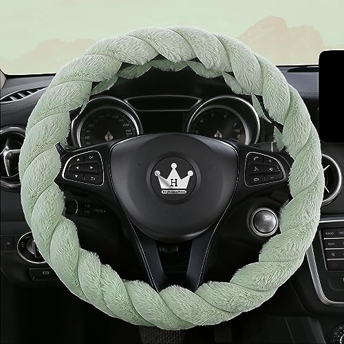 Luxury Fluffy Winter Car Steering Wheel Cover for Women Soft Warm Plush Cute Auto Accessories for Vehicle