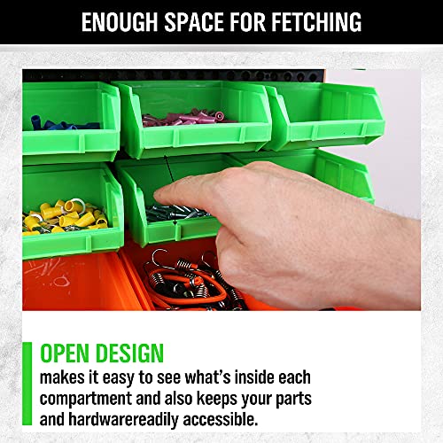 30-Bin Wall-Mounted Storage Bins, Heavy-Duty Garage Tool Organizer for Screws, Nuts, Bolts, Nails, Small Hardware Parts - Easy Installation and Customizable (30 Count)
