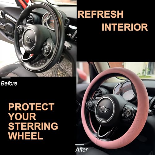 Large Size Nappa Leather Steering Wheel Cover 15.75In
