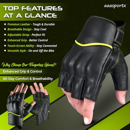 Motorcycle Gloves Men's Leather Motorbike Gloves Touchscreen Function
