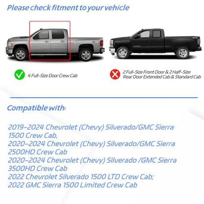 4 PCS Window Visors Deflectors Fit for 2019