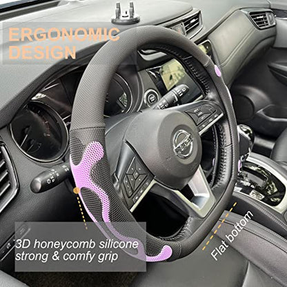D Shaped Comfy Grip Steering Wheel Cover 14.5