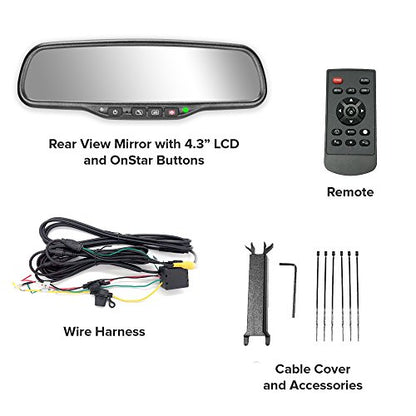 10.5" OEM Rear View Mirror with 4.3" LCD Screen + OnStar Buttons for Existing Wiring