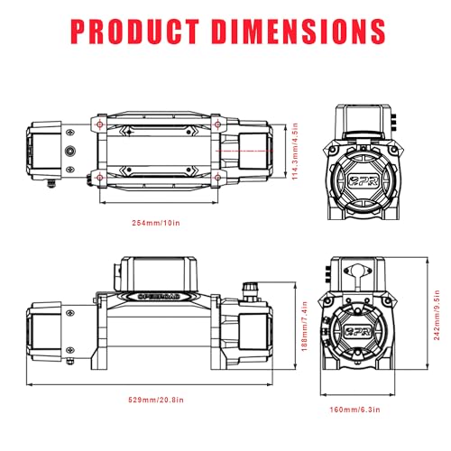 10000 lb. Waterproof IP68 Electric Winch